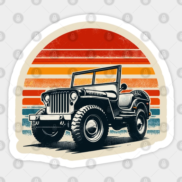 Willys Jeep Sticker by Vehicles-Art